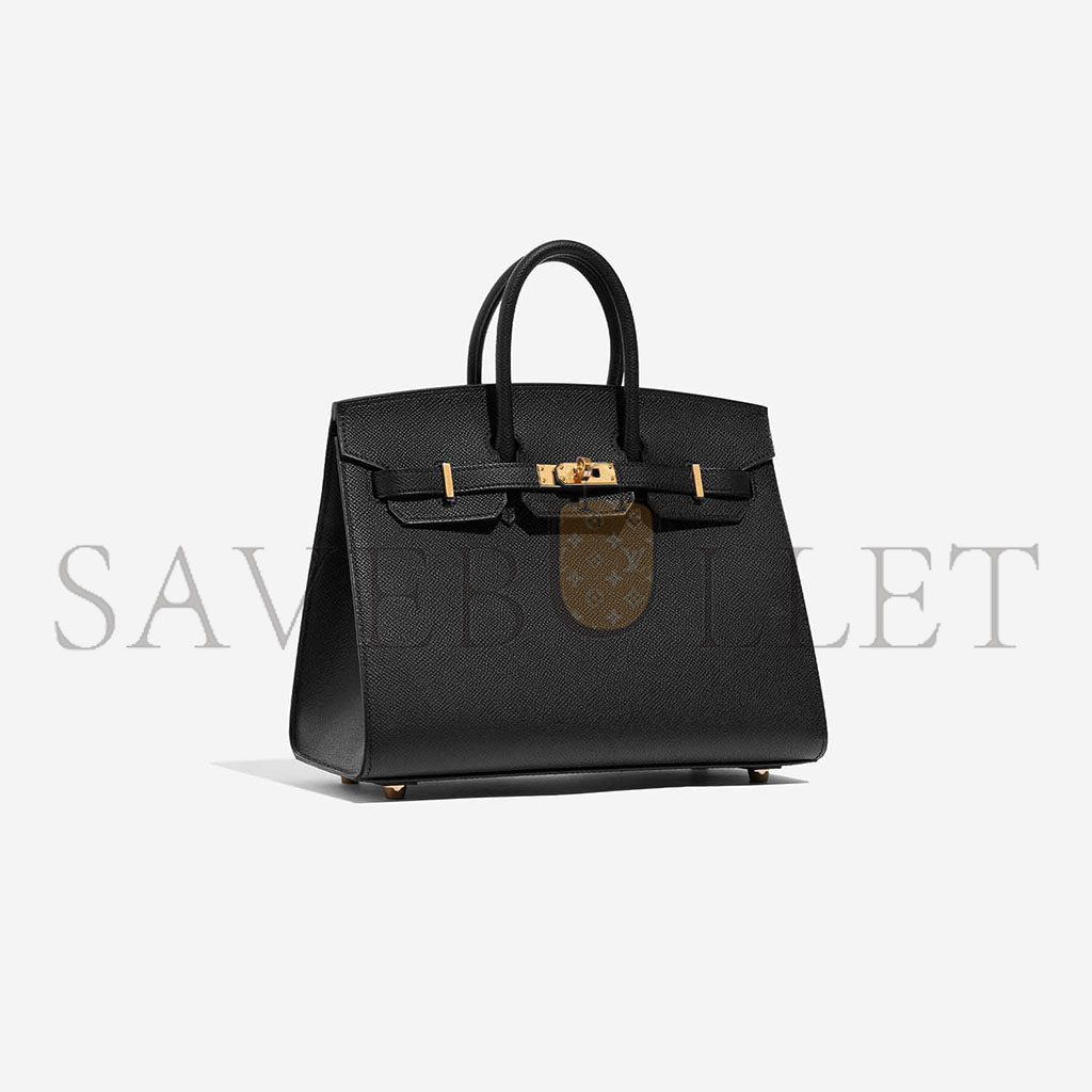 H**mes master birkin 25 epsom leather black gold buckle high end bag h028369cc89 (25*20*13cm)